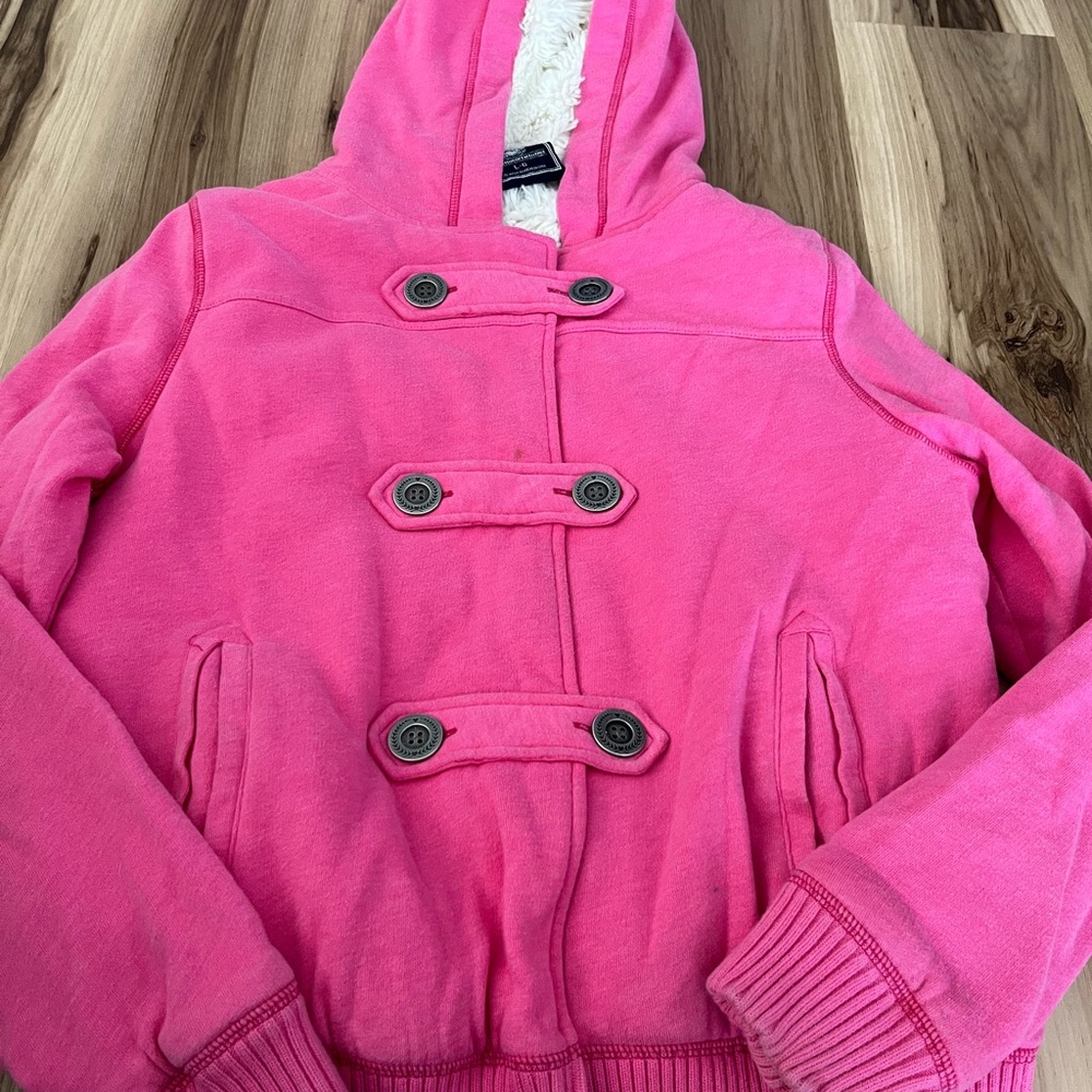Victoria’s Secret PINK Large Bling Dog Sequined Jacket Faux Sherpa Fur Lined Y2K